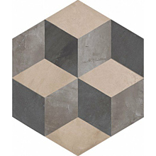 Cemento Hex Cube Blk Porcelain Tiles