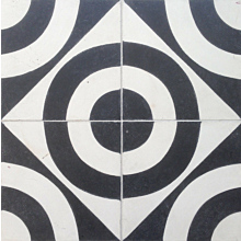Concentric Black Encaustic Cement Tile 20cm*20cm