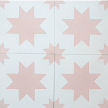 Estrella White Pink Encaustic Cement Tile 20cm*20cm