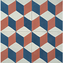 Geometric Red-Blue Encaustic Tile 20cm*20cm