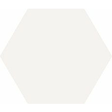 01 White - Hexagonal Solid Colour Encaustic Cement Tiles 17cm x 20cm