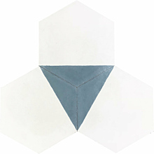 Hexagonal Triangles Bleu Gris Encaustic Cement Tile 17cm*20cm