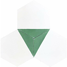 Hexagonal Triangles Verde Green 17cm*20cm