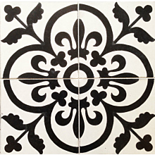 Madrid Black & White Encaustic Cement Tile 20cm*20cm