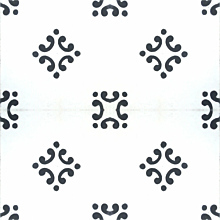 Paisley Black & White Encaustic Cement Tile 20cm*20cm