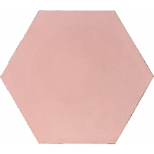 25 Powder Pink - Hexagonal Solid Colour Encaustic Cement Tiles 17cm x 20cm