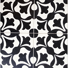 Rosalia Black & White Encaustic Cement Tile 20cm*20cm