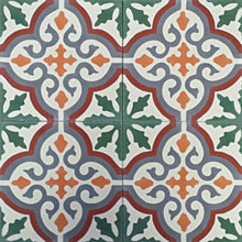 Cuba Verde Rojo Encaustic Cement Tile 20cm*20cm