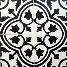 Trinidad Black & White Encaustic Cement Tile 20cm*20cm